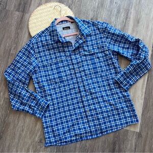 Orvis men’s blue‎ plaid fisherman button down shirt